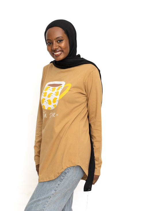 Biscuit Printed Long - Sleeve Design 7 - Khotwh